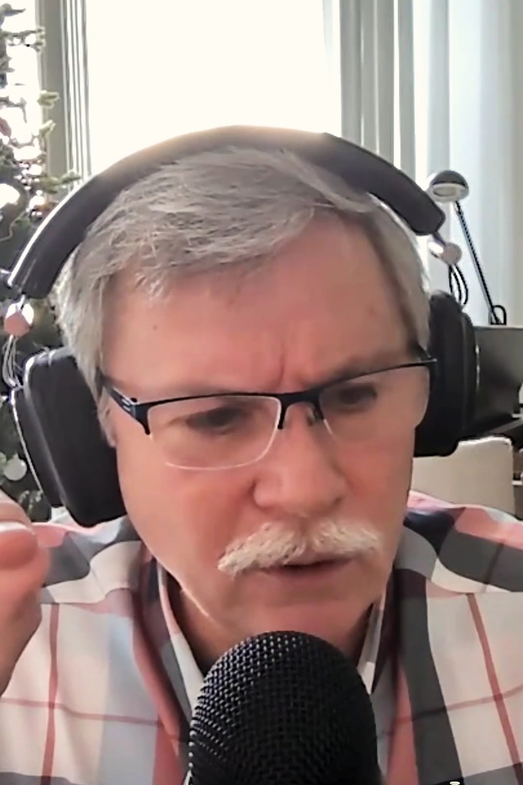 Dr. Jeff Deaton recording a podcast interview